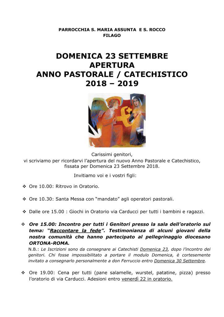 ISCRIZIONE catechismo locandina